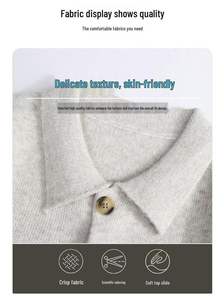 Autumn Lapel Pullover Knit Sweater