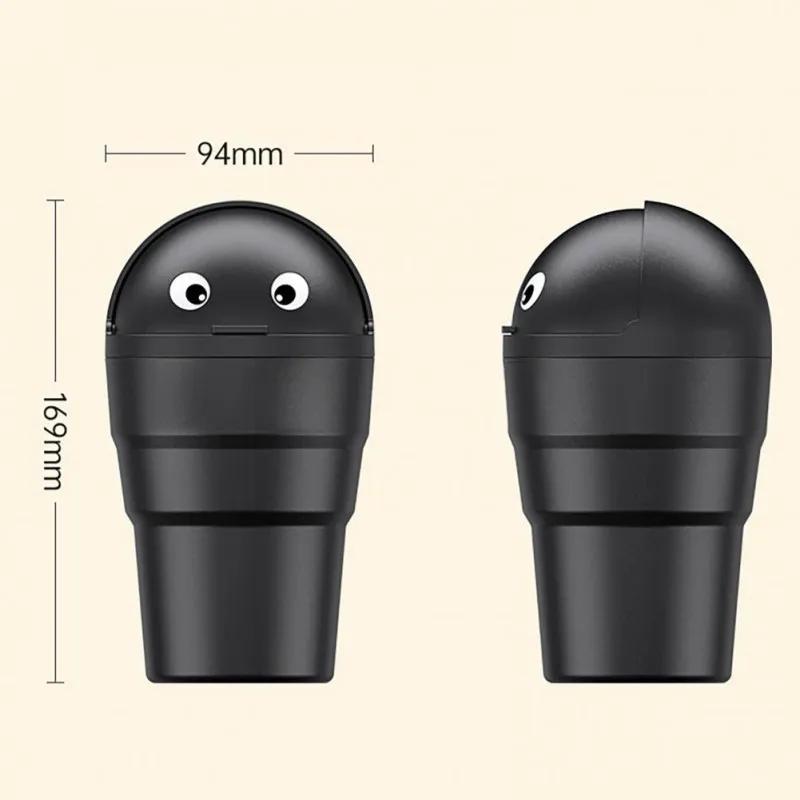 Universal Car Trash Can Auto Organizer Storage Box with Swing Lid Cute Mini Automotive Leakproof Vehicle Trash Bin for Car