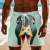 Summer Men's Animal 3D Printed Beach Shorts