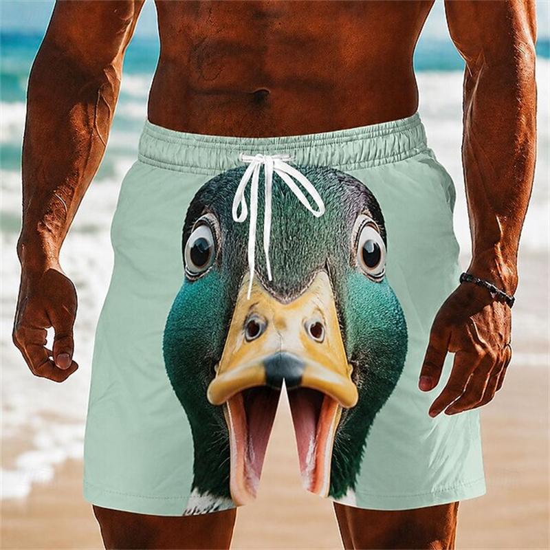 Summer Men's Animal 3D Printed Beach Shorts