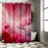 Romantic Red Heart Swirls Shower Curtain For Bathroom Decoration