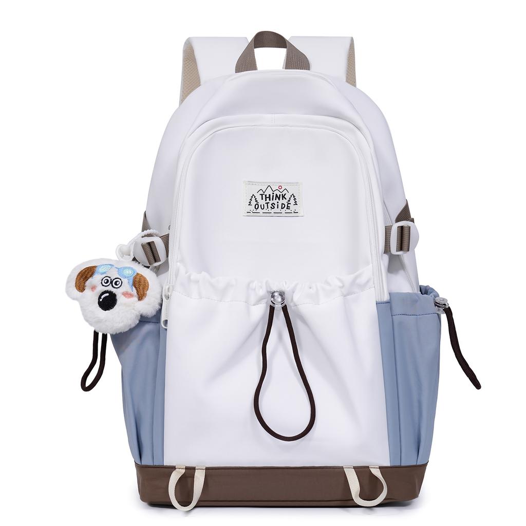 Schoolbag Trendy Versatile Casual Backpack Korean Edition Fashion Color Matching Student School Bag Multifunctional Lightweight Outdoor Sports Bag
