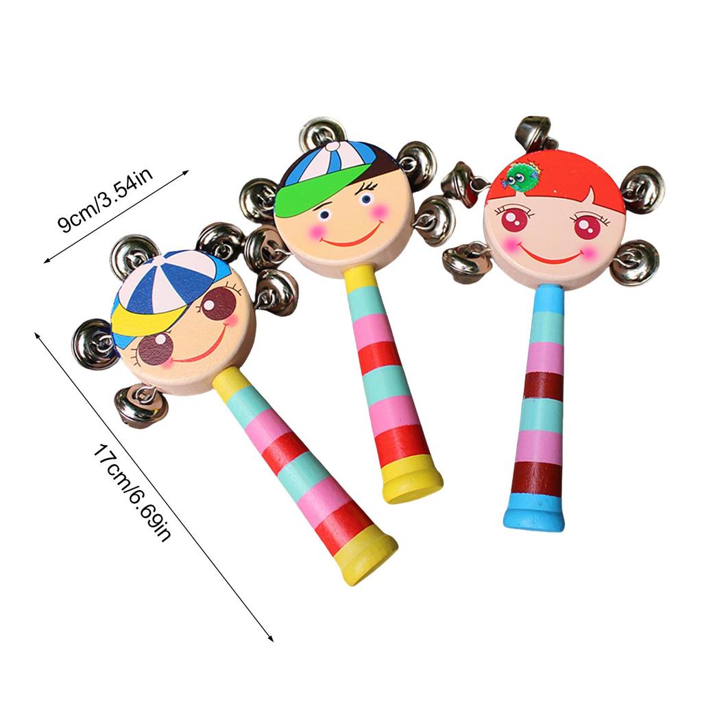 Pack Of 6 Cartoon Rattle Drum Toy For Babies Promoting Sensory Auditory Development And Hand Coordination For Easy Grip