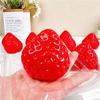 Pink Clear Strawberry Fidget Toy - Glittery Transparent Fruit Squishy for Stress Relief