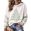 Women's Casual Hooded Sweatshirt with Christmas Letter A Print for Holiday and Everyday Wear