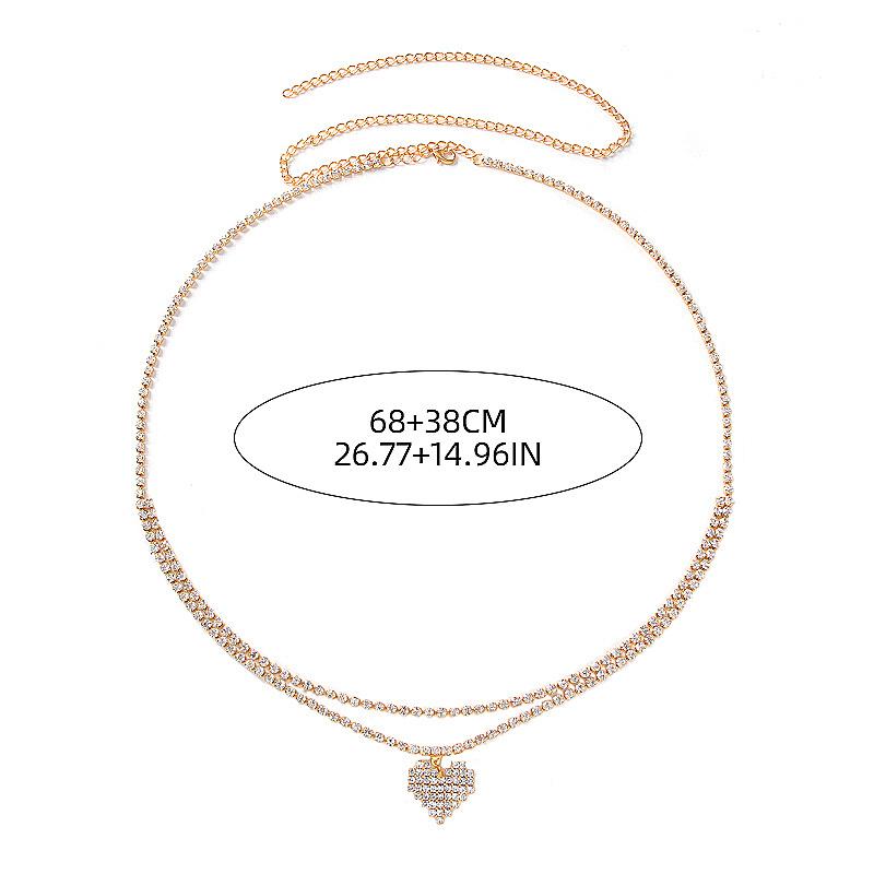 Y2K Waist Decor Chain For Women Trendy Heart Pendant Jewelry Belt Glitter Sexy Body Chain Girls Fashion Waist Decoration Chain
