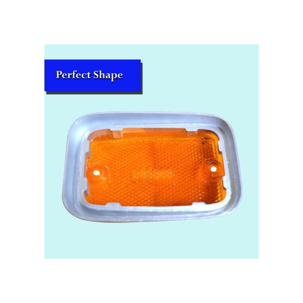 4-Pack Side Marker Lenses Compatible with Volkswagen Type-2 Bus 1975-1979 models Hippie Bus Minibus Van and Classic Cars (Silver Body) Red/Amber