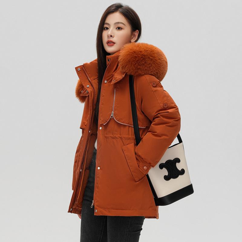 Women's clothing thickened pie overcomes women's short winter new big fur collar slim and thin cotton clothes women's coat