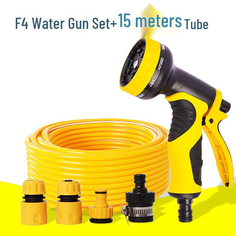 High-Pressure Multifunctional Car Wash & Watering Nozzle with Spray, Sprinkler, and Brush Features
