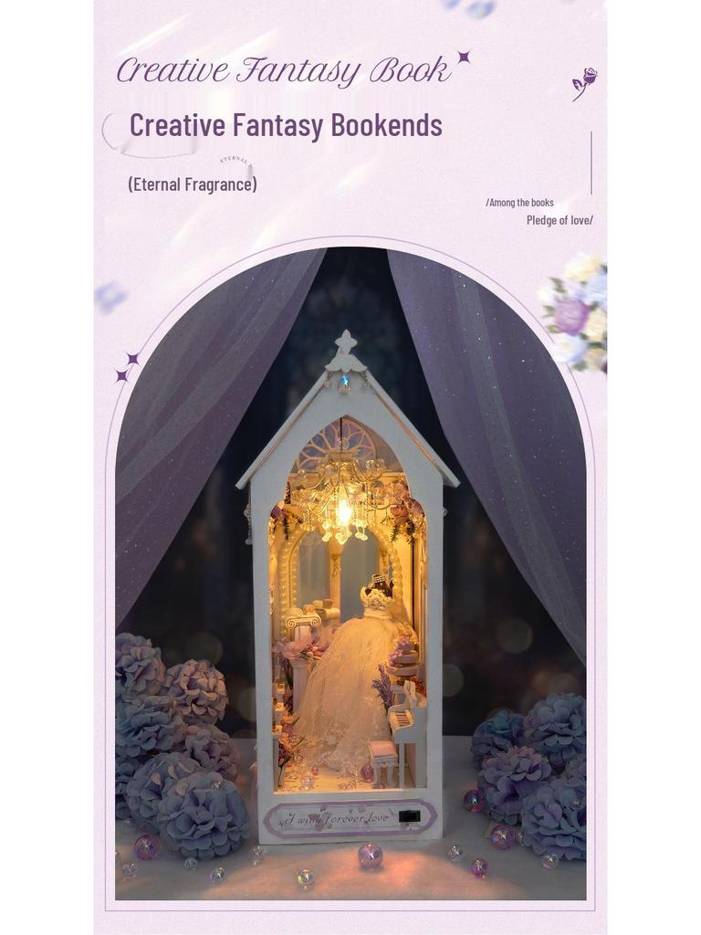 Tianyu TC21 Eternal Fragrance DIY Miniature House Bookend - Creative Handmade Assembly Model for Qixi Birthday Gift