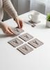 Felt Mug Glass Coater Set Of 4 Beige 10×10 Cm