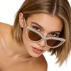 Crystal Cat Eye Sunglasses Luxury Rhinestone Frame Eyewear Trendy Aesthetic Sun Glasses Classic Sparkly Shades Party Goggle