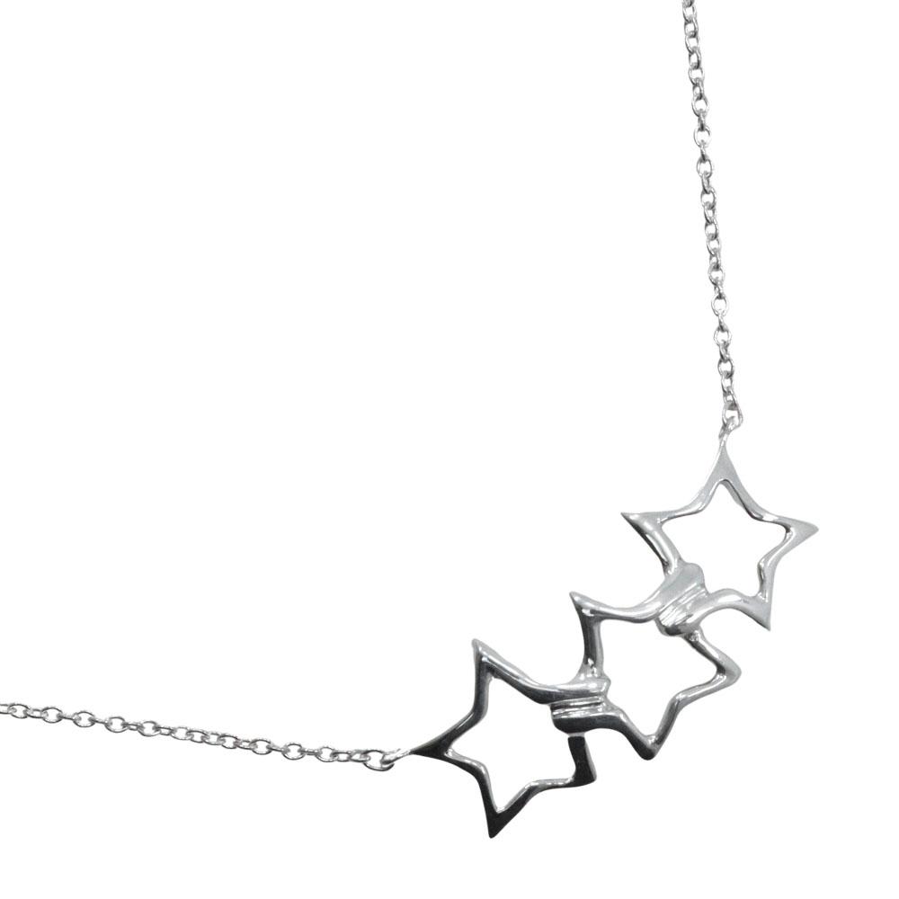 

TIFFANY&Co. Triple star Necklace Silver925 Star 2.7g Women Used