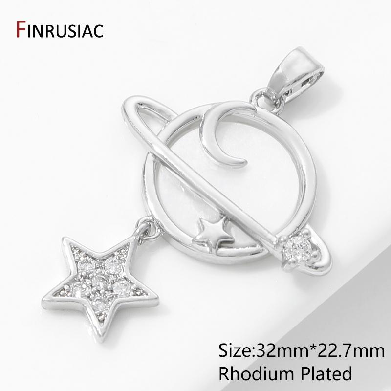 

Multi Style 18K Gold Plated Brass Inlaid Zircon Moon Star Pendant,DIY Fashion Necklace Making Accessories,Supplies For Jewelry 1 piece