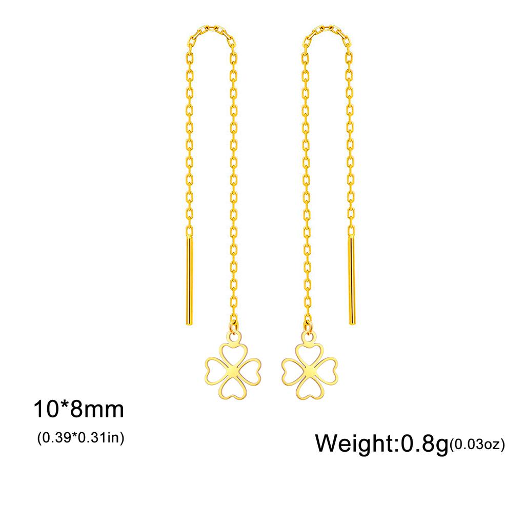 Stainless Steel Mini Four-leaf Clover Pendant Earrings Gold Color Lucky Earrings Jewelry Wholesale Mother's Day Gifts 2026