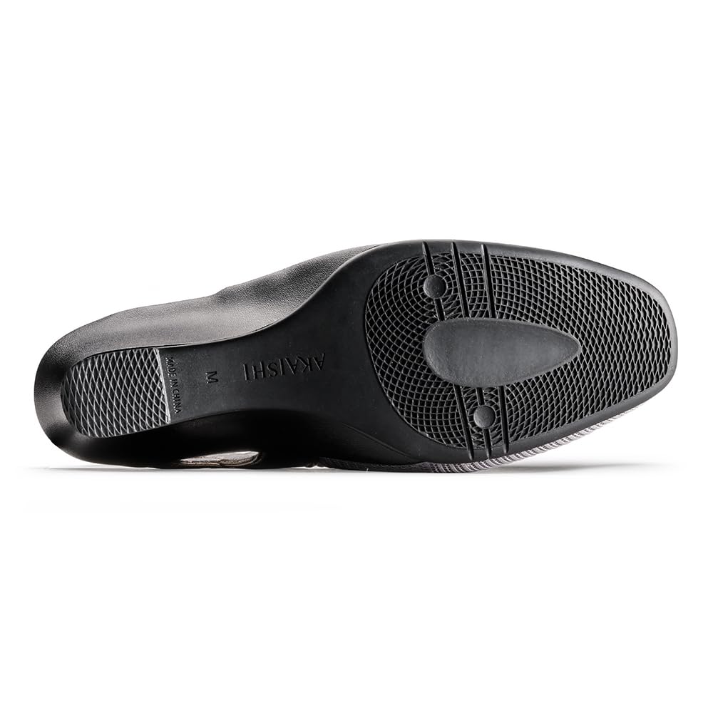 Akaishi Arch Fitter Official 115 Sling Mesh Office Sandals for Standing and Going Out [AKAISHI] (L 24.0cm-24.5cm Black) Work, Commuting,