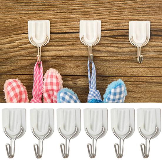 12Pcs Self Adhesive Bathroom Kitchen Stick On Wall Door Towel Holder Hook Hanger