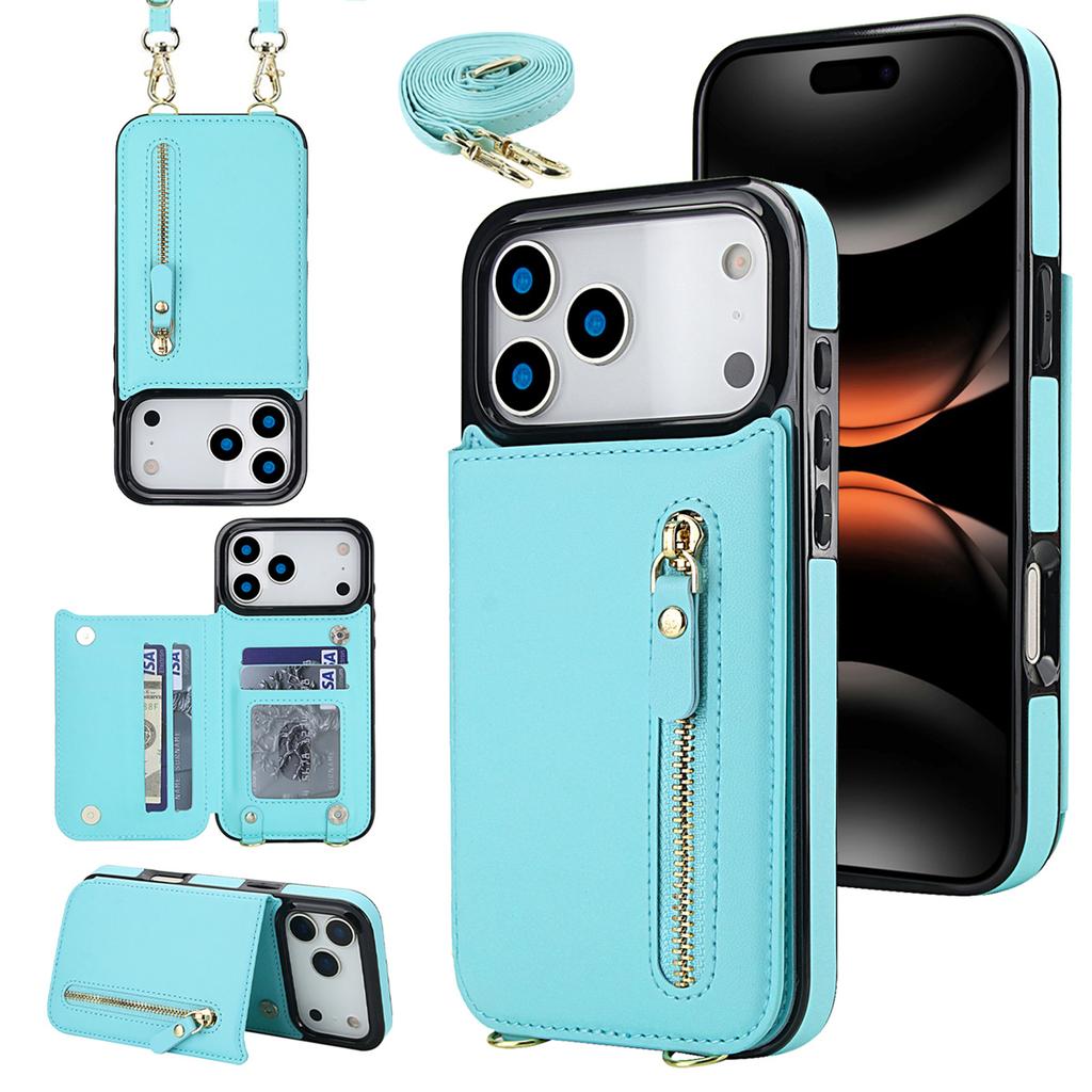 Crossbody Zipper RFID Wallet Card Slot Phone Case for IPhone 17 Pro Max 17 Air 16E 16 15 14 Plus 13 12 11 XR XS Leather Cover