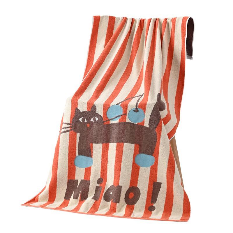 Extra Large Cartoon Cotton Bath Towel - Absorbent, Quick-Drying, for Adults & Kids