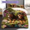 Rottweiler and garden Pattern Bedding Home Decoration Birthday Gift (1 * duvet cover + 2 * pillowcase, without core)