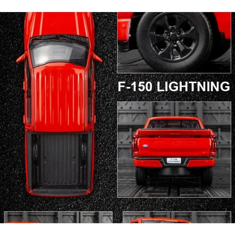 1/36 Ford Raptor F150 Lightning Alloy Die Cast Toy Car Model Sound and Light Pull Back Children's Toy Collectibles Birthday Gift