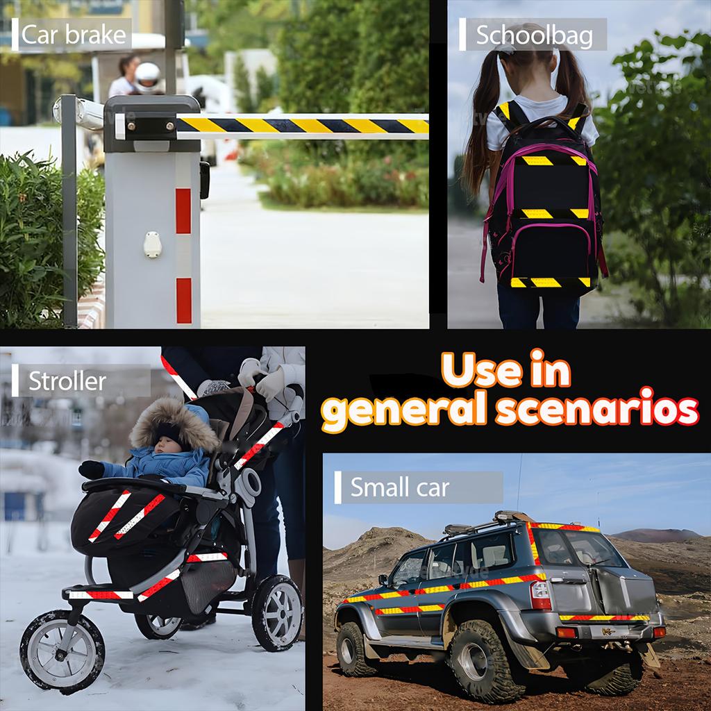 Reflective Adhesive Tapes for Truck Strong Reflection Hazard Warning Reflectors Waterproof Safety Sticker