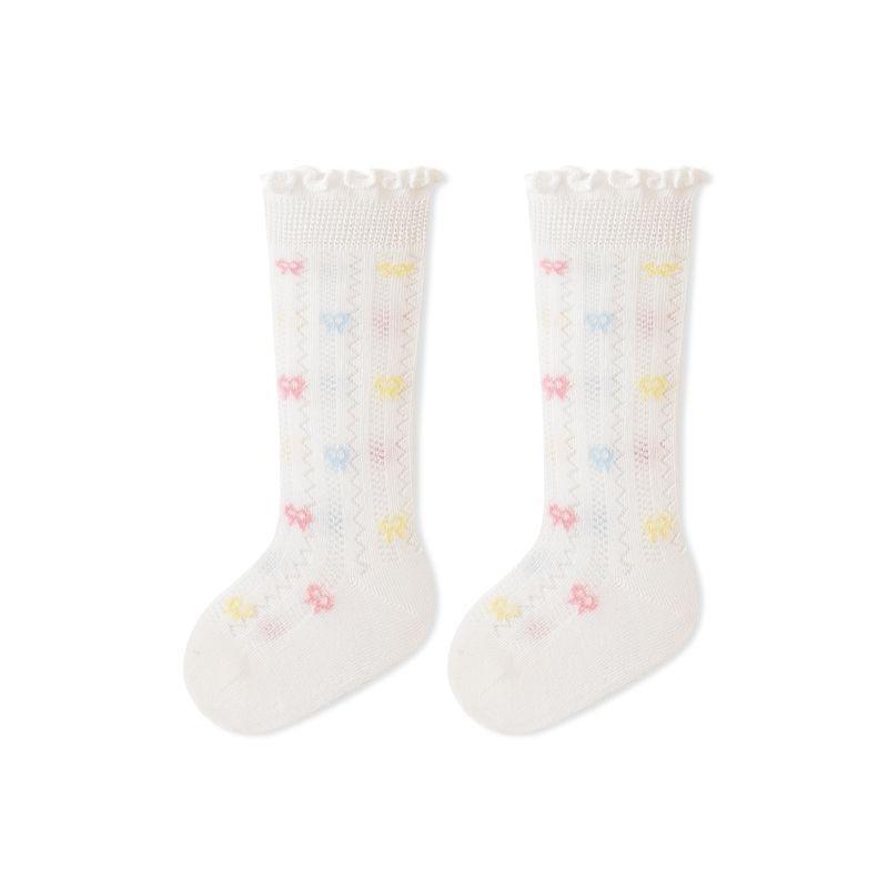 Summer Thin Baby Socks For Girls Cute Lightweight Breathable Mesh Mid-calf Sock 0-5Years Girls Ruffle Bow Princess Kids Socks