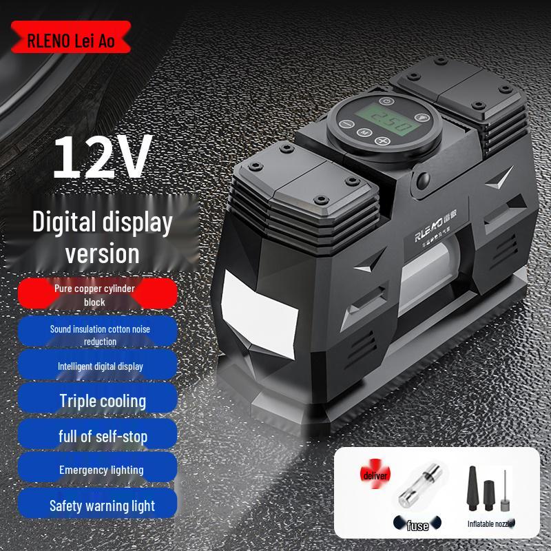 220V Dual-Cylinder High-Pressure Tire Inflator for Car and Home Use