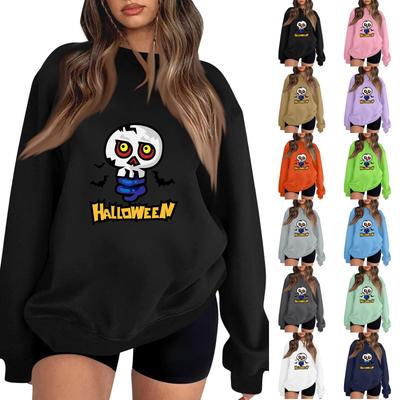 Unisex Lightweight Long Sleeve Neck Halloween Printed Sweatshirt