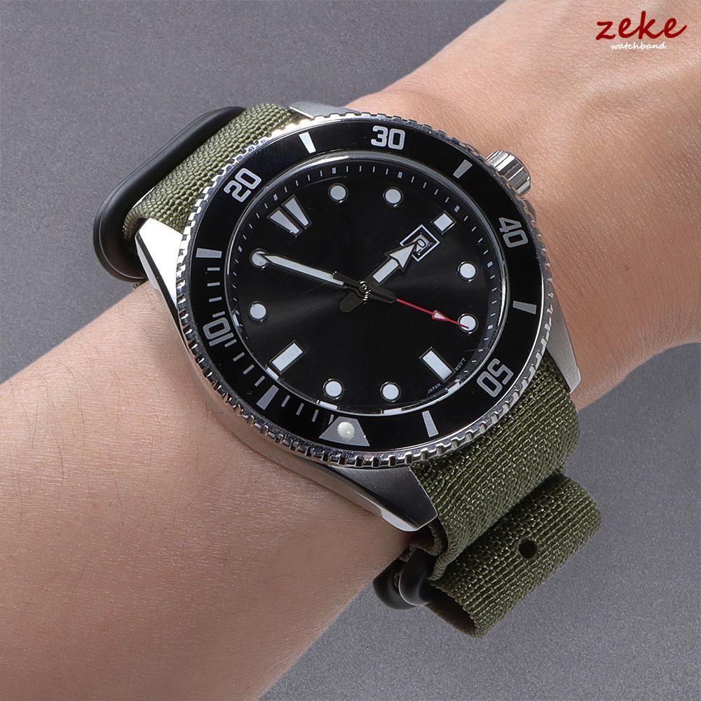 Ribbed Nylon Watchband Nylon Watch Strap 18mm 20mm 22mm 24mm Watchband for Seiko Military Loop Watch Band Black Buckle Bracelets