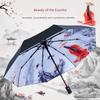 Traditional Style New Chinese-Style Fully Automatic Five-Fold Dual-Use Sun and Rain Umbrella for Women, Sunshade Umbrella with Logo Printing