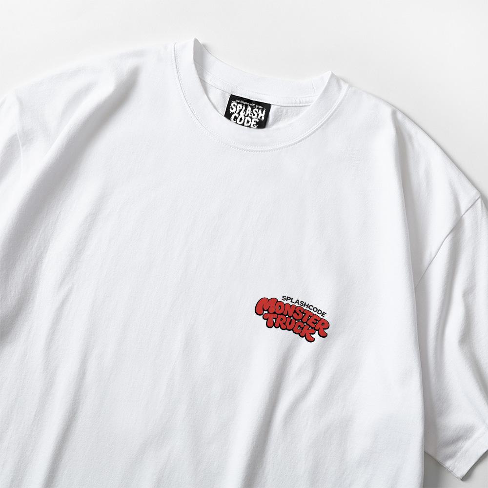Seupeullaesikodeu White Short Sleeve T-Shirt - Monster Truck