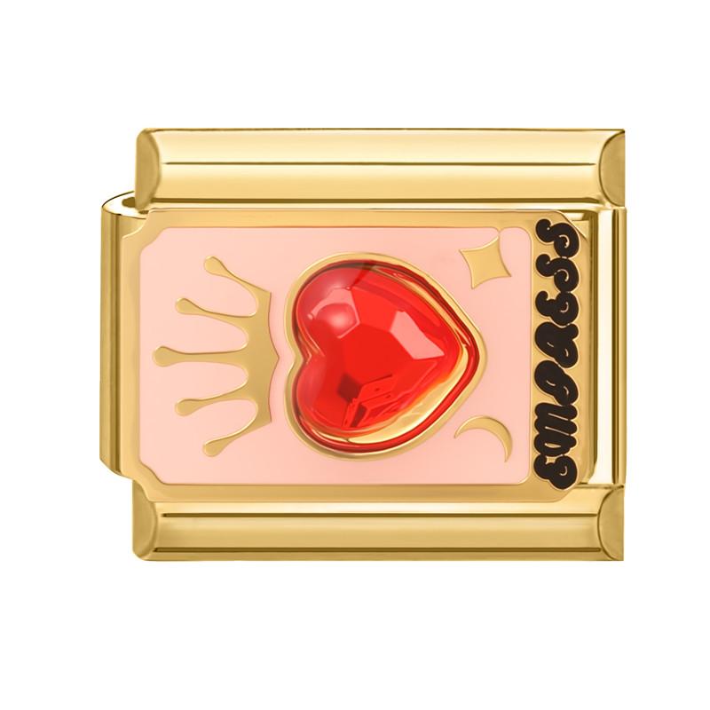 Vintage Tarot Card Heart Moon Star Sun Golden Charm Links Fit 9MM Stainless Steel Bracelet Women Men Jewelry Making DIY Beads