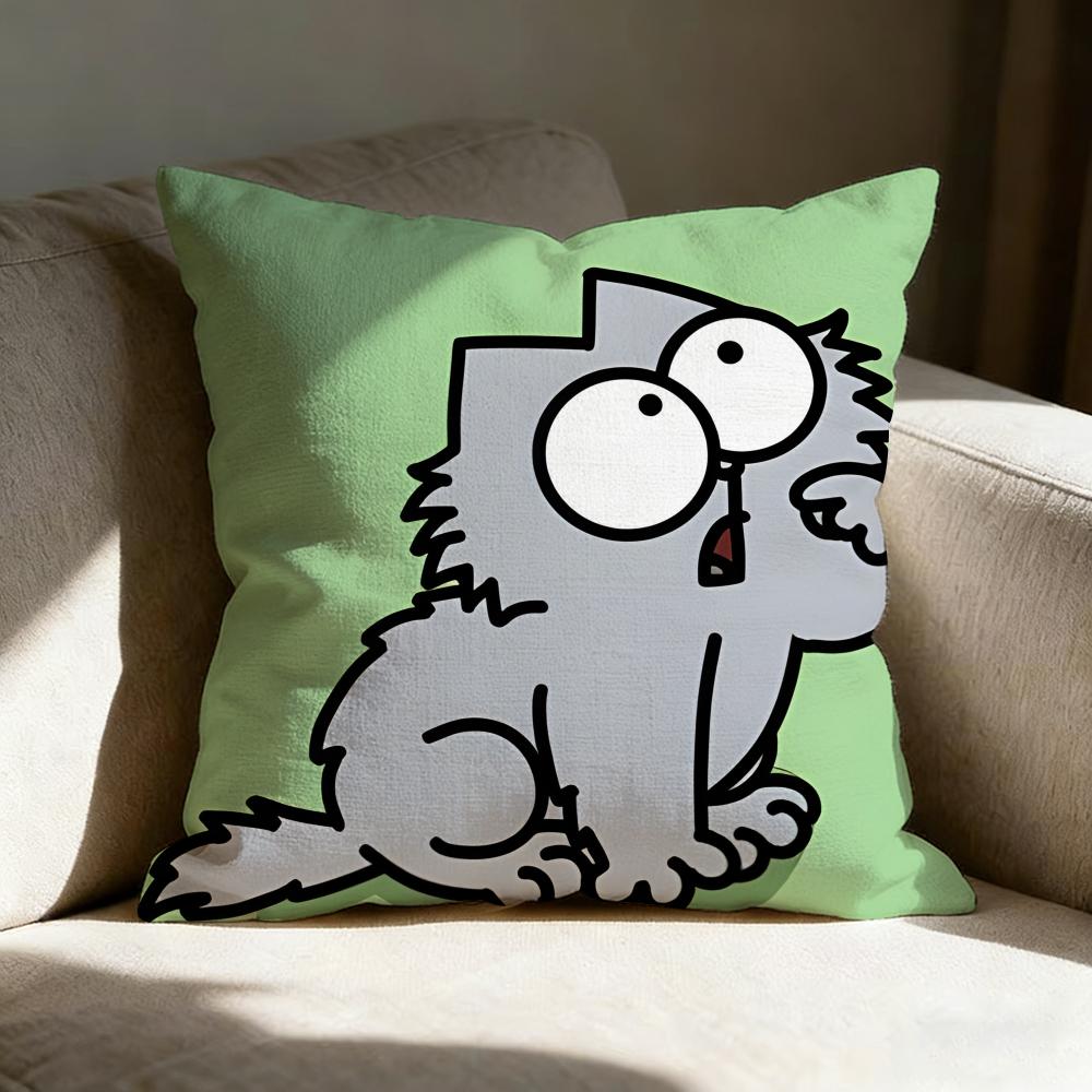 S-simon's Cute Cat Pillow Case Pillowcase, Double-sided Printed, Sofa Cushion, Bedroom Headboard Pillow