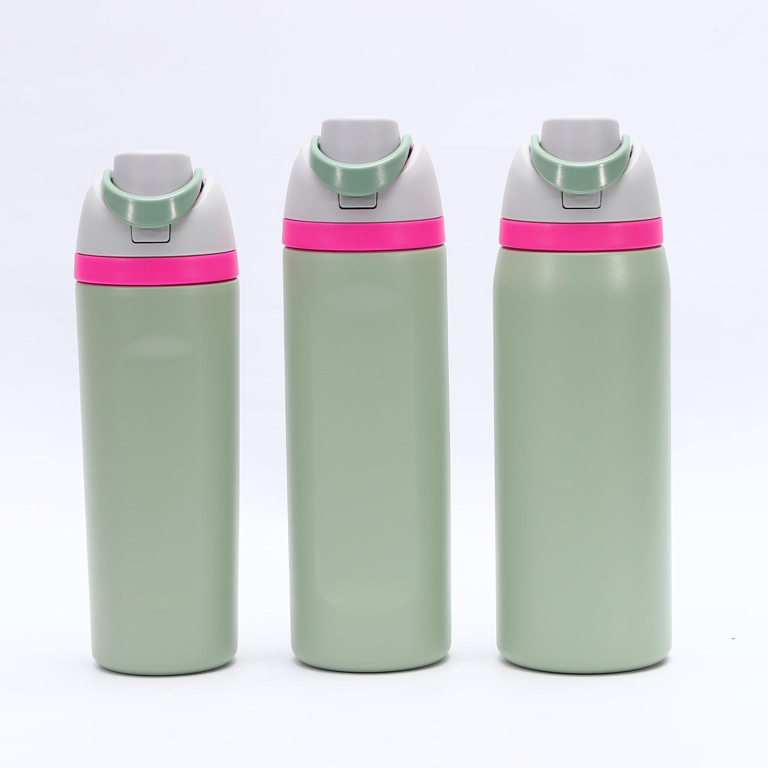 Large Capacity Stainless Steel Insulated Sports Bottle with Handle - Convenient, Portable, Double-Drink Design 16oz