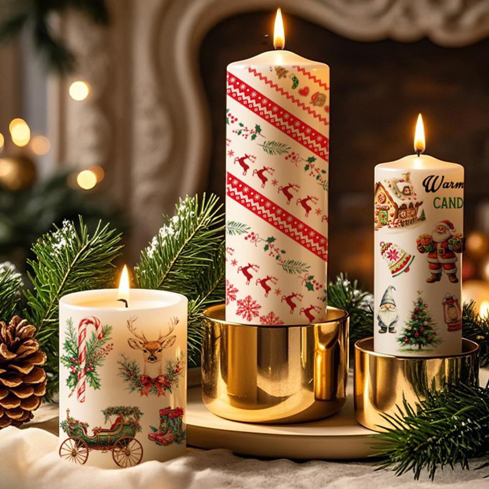 1PC Christmas Sticker for Candle Window Holiday Party Home Decoration