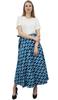 Phagun Indian Dress Reversible Ikat Printed Cotton Blue Boho Chic Wrap Skirt