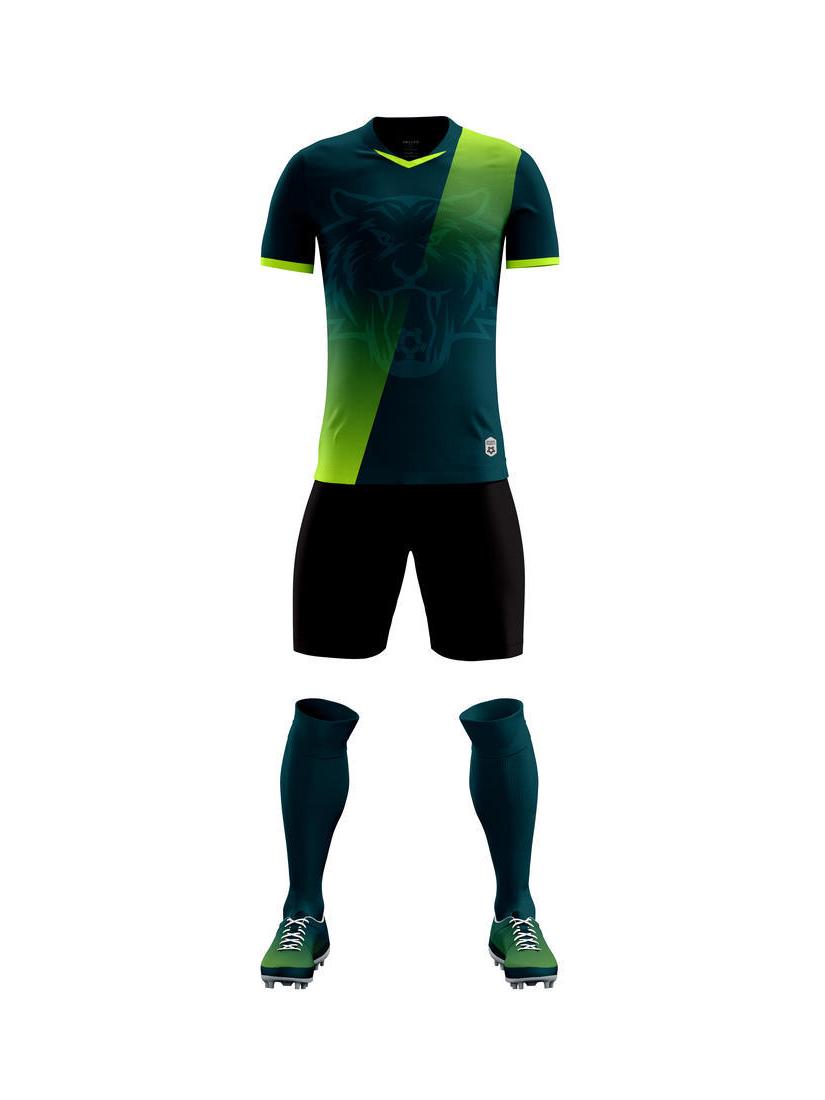 

Чоловічий молодіжний літній футбольний комплект форми - Надрукована командна тренувальна та змагальна форма для учнів та дітей S зелений/Темно-синій