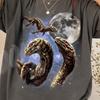 Three Ogopogo Moon Shirt, Canadian Cryptid Galaxy Tee, Celestial Lake Monster Art, Aesthetic 90s Vintage Graphic Top, Sea Serpent Gift