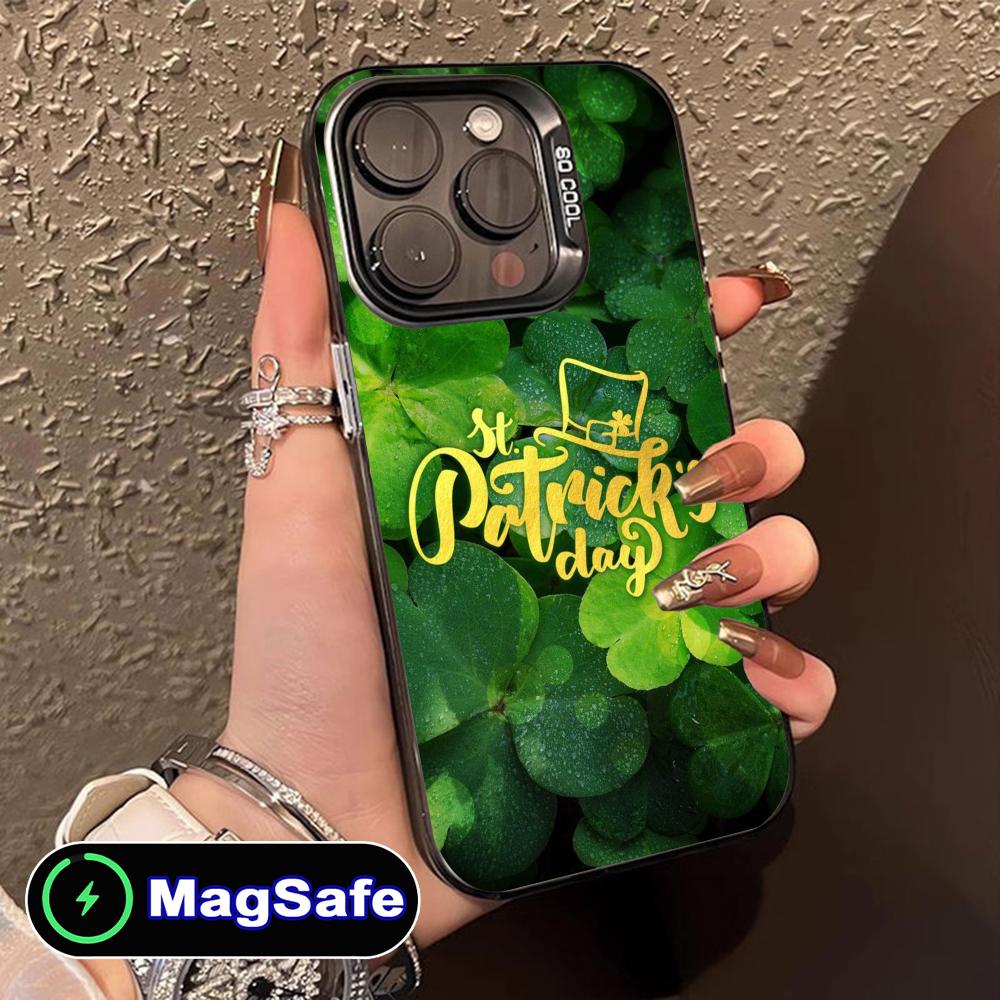 Coque de téléphone portable pour la Saint-Patrick pour iPhone 17 16 15 14 13 12 11 Air Pro Max Plus MagSafe Transparente Colorée Jolie