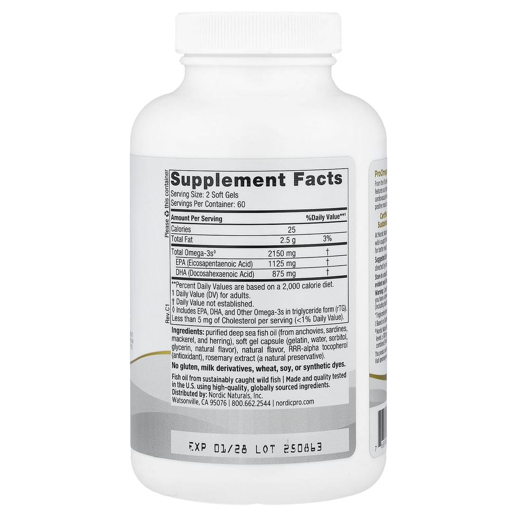 Proomega® 2000, Lemon, 120 Softgels (1,075 Mg per Softgel)