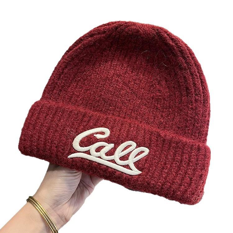 New Letter Embroidered Woolen Hat for Women In Autumn and Winter Trendy Brand Versatile Warm Student Couple Knitted Cold Hat