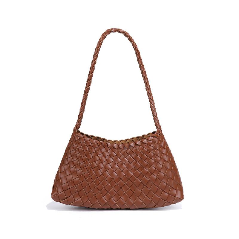 Borsa da donna a spalla singola borsa intrecciata alla moda borsa versatile da sotto braccio borsa a mano retrò madre e figlio