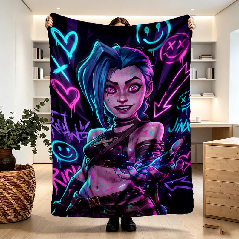 Jinx Print Blanket - Soft & Comfortable, for Bedroom, Travel, Sofa, Home Decoration - Birthday Christmas Gift for Friend