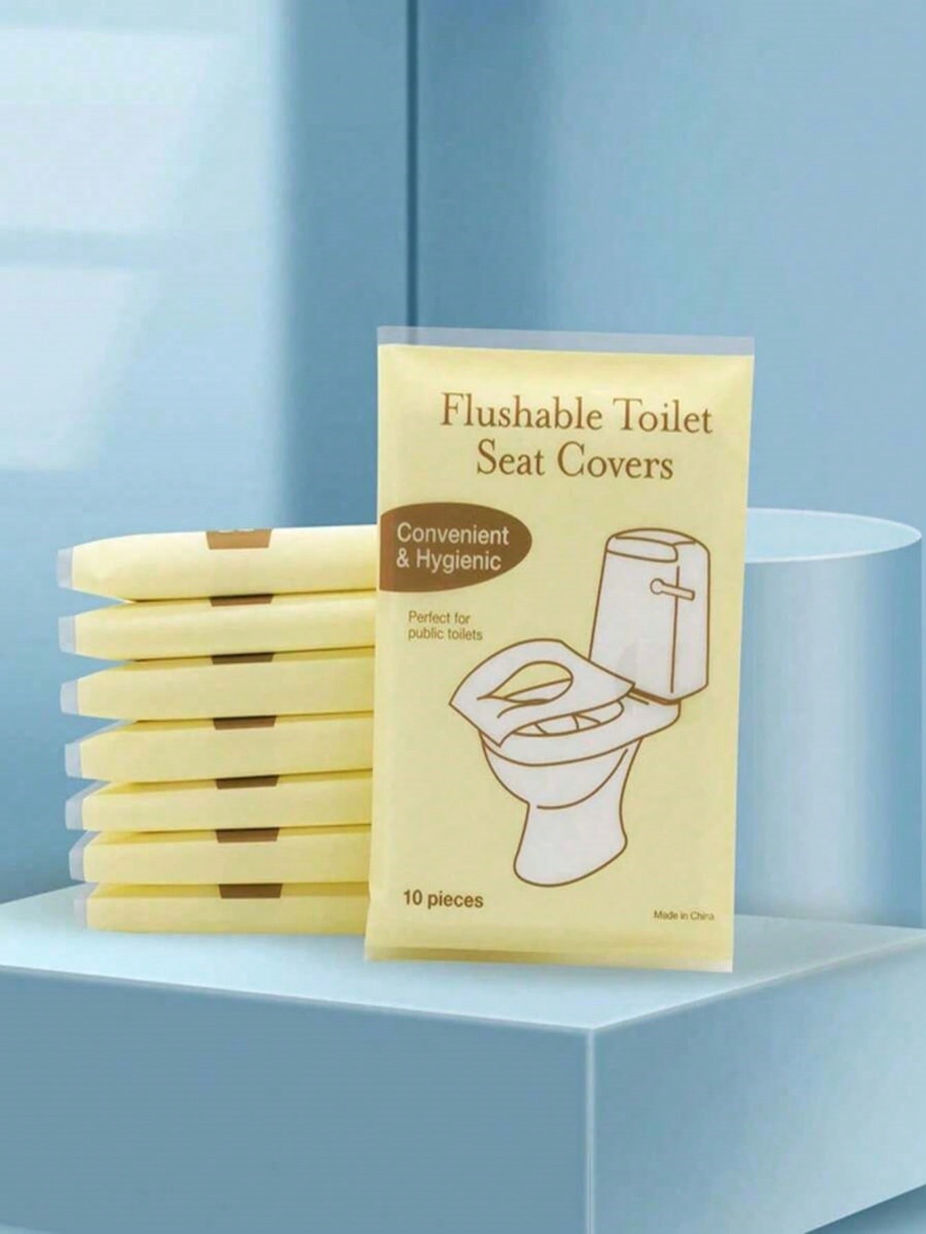 Disposable Toilet Seat Covers Thickened Waterproof Washable Travel Toilet Paper Covers 10 Tablets разноцветный