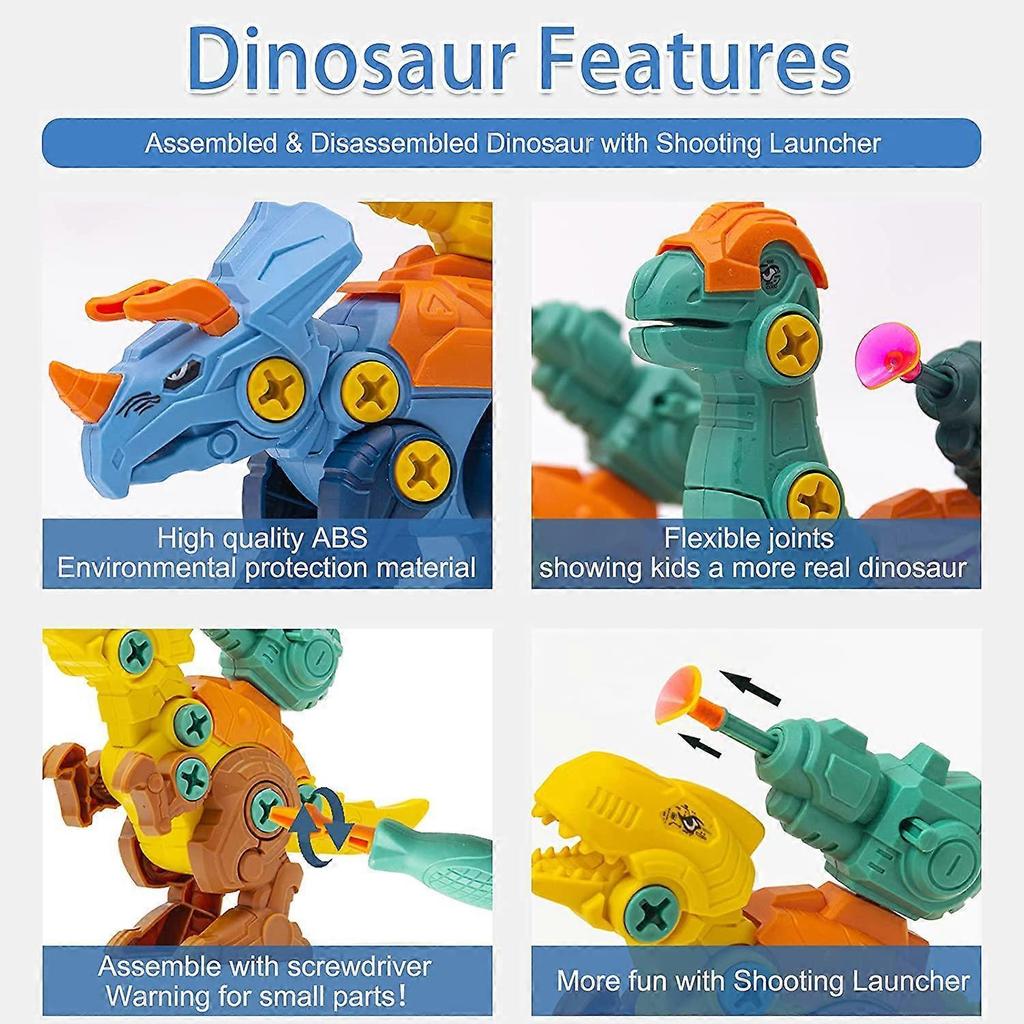 Dinosaur Toys for Boys Girls Age 3 4 5 6 7, Take Apart Dinosaur Toys for Kids, STEM Shooting Dinosau