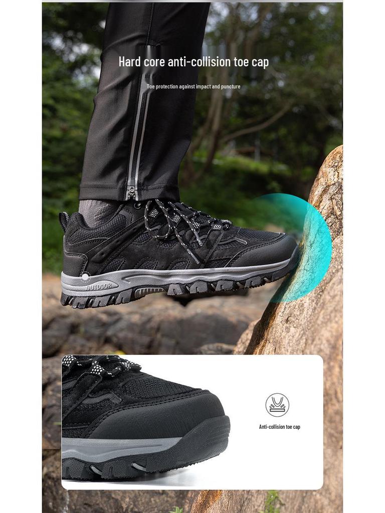 Men's Large Size Thick Sole Mesh Hiking & Trekking Shoes - Outdoor Casual Footwear