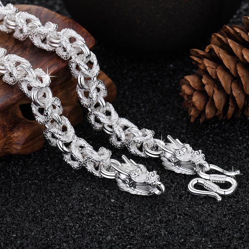 Chain Bone Dragon Jewelry For Men Fashionable And Unique Pendant Necklace Copper Material Electroplated Ochain Style Color A59