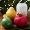 3D Fruit Shape Scented Candle Silicone Mold DIY Handmade Pomegranate Apple Banana Pear Lemon Peach Making Resin Mold Craft Gifts