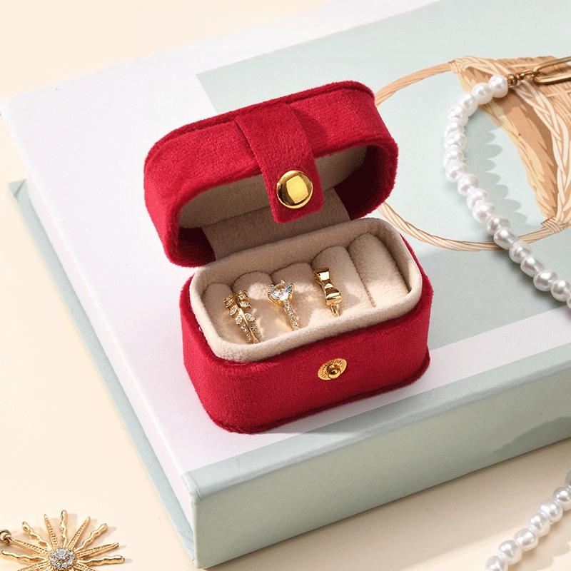 Mini Jewelry Storage Organizer Box Ring Earring Storage Box Portable Travel Handheld Small Jewelry Box Case